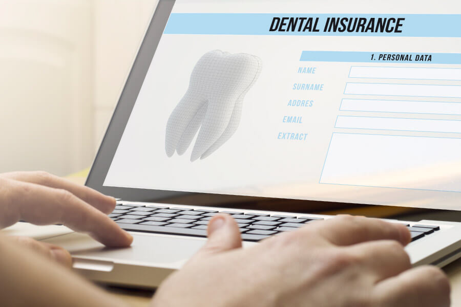 Insurance screen is up with information about dental insurance.
